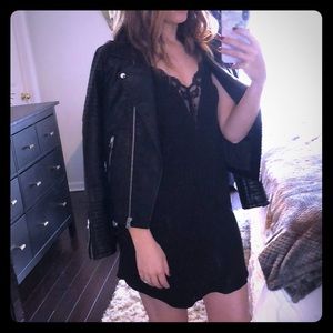 NWOT little black dress with lace detailing